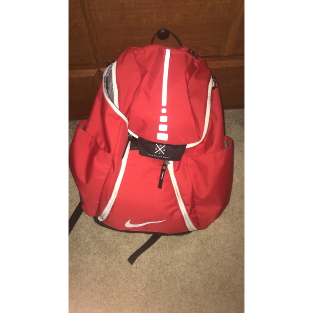 Red Nike Elite Quad Zip System Athletic Bag